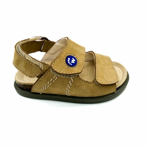 Sandalo pelle beige bambino Walkey