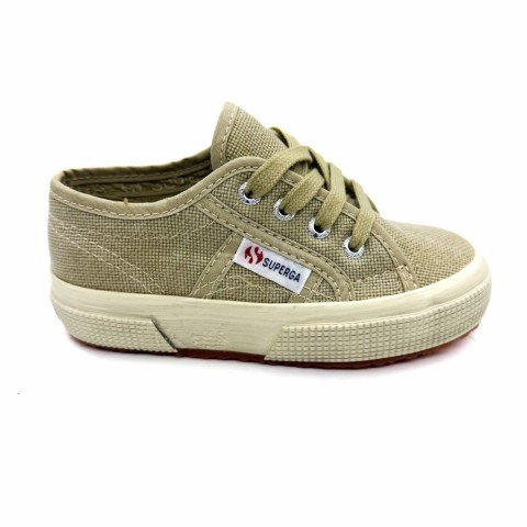 Sneaker canvas beige junior lacci bambino Superga 2750