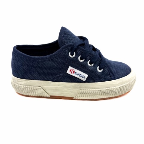 Sneaker canvas blu lacci bambino Superga 2750
