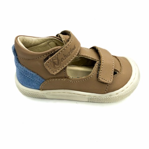 Scarpina sandalo pelle cuoio bambino Naturino barefoot