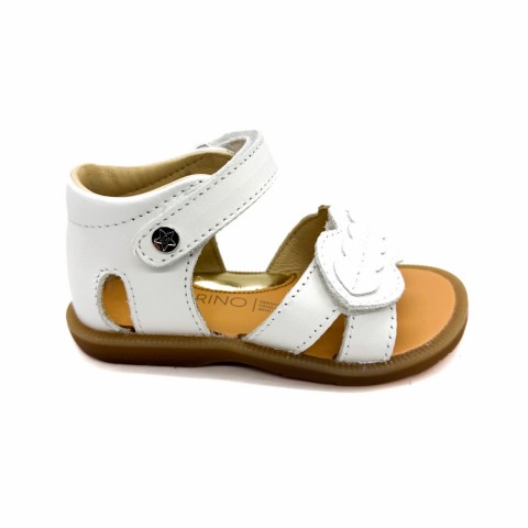 Sandalo pelle bianco con cuori applicati bambina Naturino