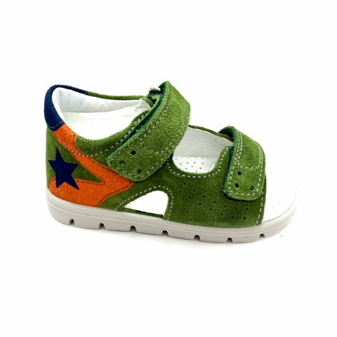 Sandalo in suede verde bambino Falcotto