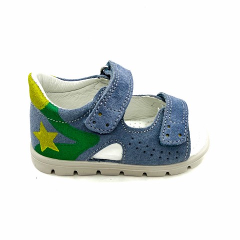 Sandalo in suede celeste bambino Falcotto