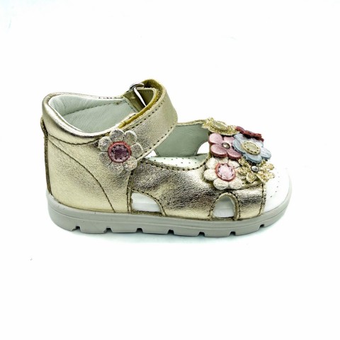Sandalo in pelle platino bambina Falcotto