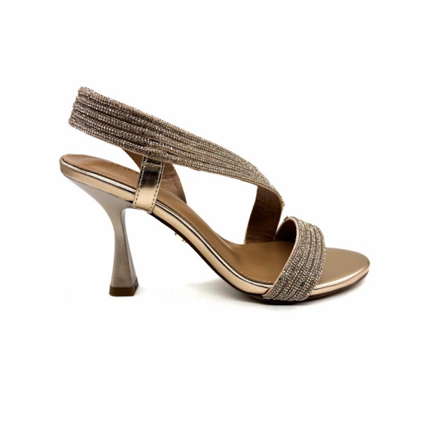 Sandalo gioiello rosa dorato con tacco donna Kharisma