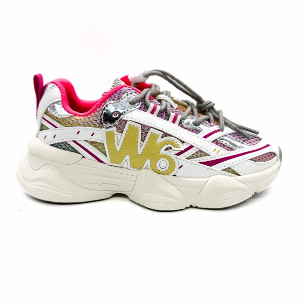 Sneaker bianca argento bambina W6YZ