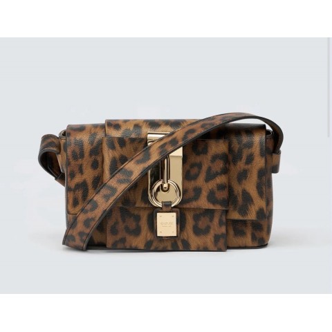 Borsa marrone animalier con lucchetto donna Replay