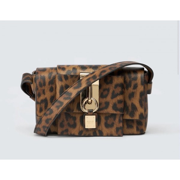 Borsa marrone animalier con lucchetto donna Replay