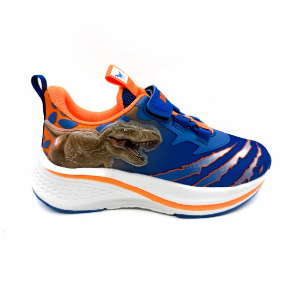 Sneaker blu con luci e dinosauro hunting rex bambino Bull boys