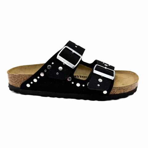 Sandalo nero con rivetti bambina Birkenstock ARIZONA RIVET