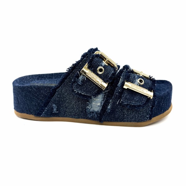 Sandalo denim jeans platform due fibbie donna Colors of California