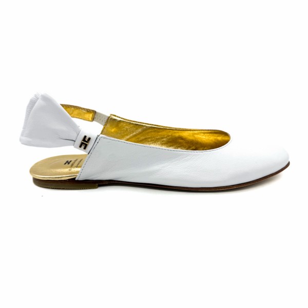 Ballerina pelle bianca ragazza Elisabetta Franchi la mia bambina