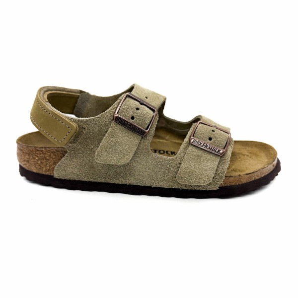 Sandalo pelle scamosciata beige ragazza Birkenstock Milano