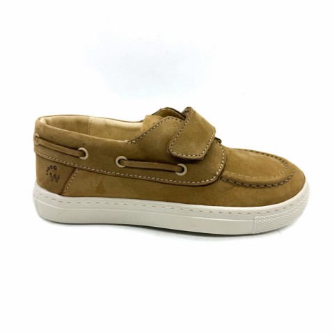 Mocassino in nabuk beige stile barca bambino Walkey