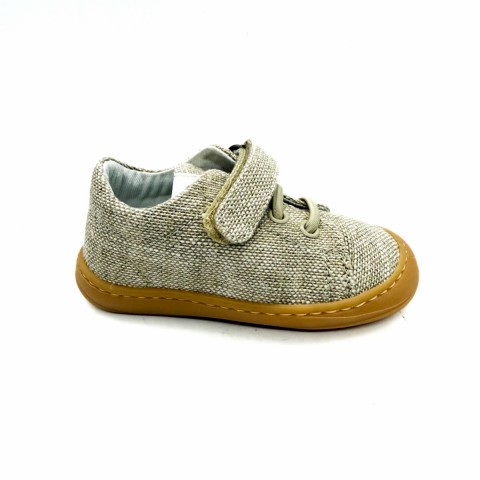 Sneaker in misto lino beige bambino Walkey