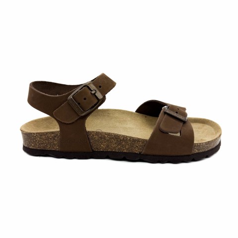 Sandalo pelle marrone donna Grunland