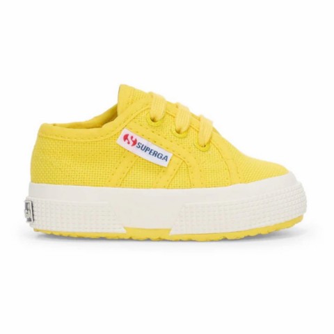 Sneaker in cotone gialla con lacci bambino unisex Superga 2750 baby