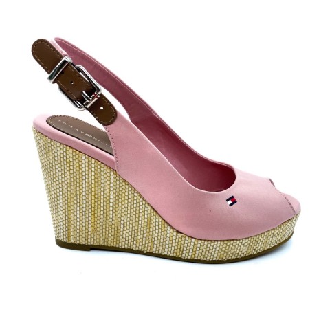 Sandalo rosa donna con zeppa Tommy Hilfiger