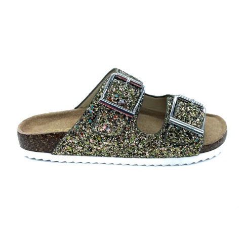 Sandalo glitter oro militare donna Colors of California