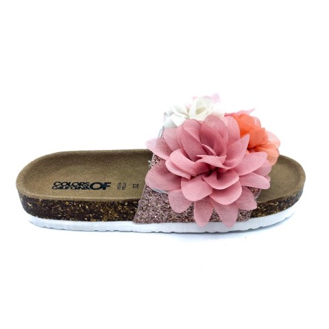 Sandalo con fiori rosa bambina Colors of California