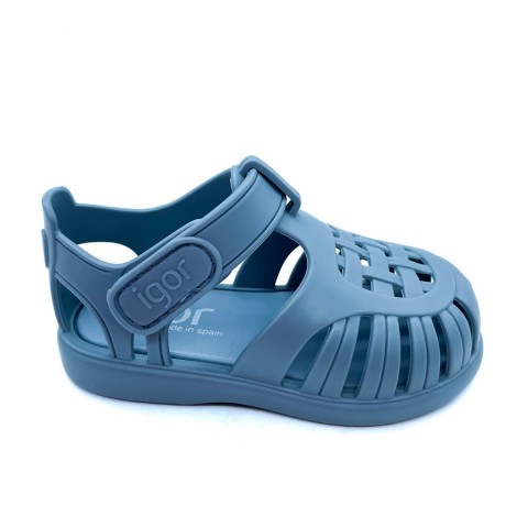 Sandalo gomma azzurro con velcro Igor