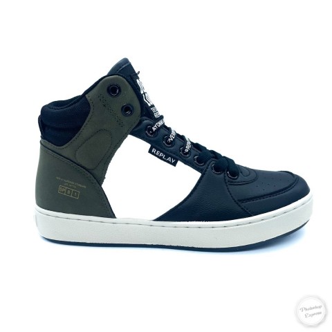 Sneaker alta verde bambino Replay